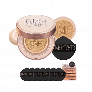 Маскирующий кушон с полуматовым финишем + Паффы 01 Blemish Cover Conceal Cushion (Semi-matte) + Puff Set 01